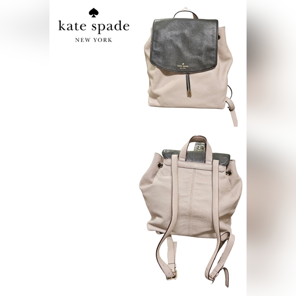 Kate Spade Taupe and Black Backpack Size Large